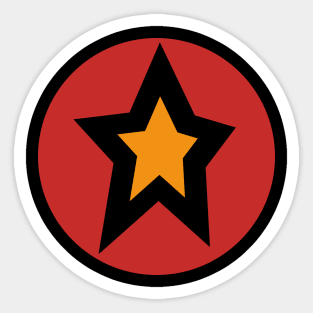 Gold Star Red Circle Graphic Sticker